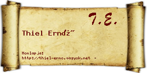 Thiel Ernő névjegykártya